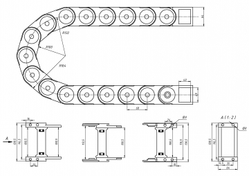 Кабель-канал гибкий TP45x100 R100 (с держателями)