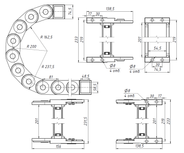 TP55x200 R200 (с держателями)