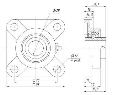 Подшипниковый узел UCF205