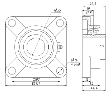 Подшипниковый узел UCF207