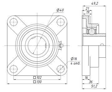 Подшипниковый узел UCF208