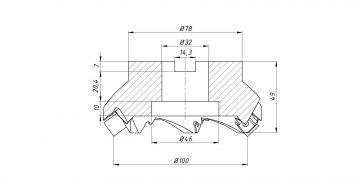 ФРЕЗА НАСАДНАЯ\ТОРЦЕВАЯ WMGC45-100-32-7T
