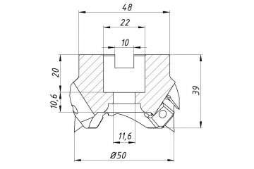 ФРЕЗА НАСАДНАЯ\ТОРЦЕВАЯ WMGC45-50-22-4T