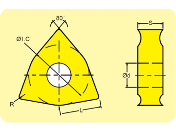 WNGA080408-ZH BTS6000A пластина для точения с тремя напайками PCBN