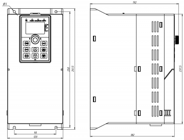 Частотный преобразователь Powtran PI500 004G1 4кВт 220В