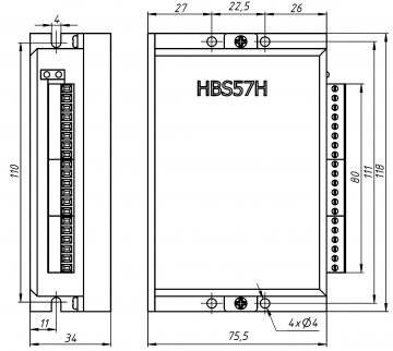 Драйвер шагового серво-двигателя HBS57H