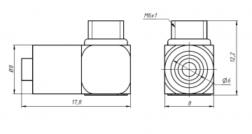 Фитинг угловой PL6-M6 сталь