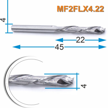 Фреза компрессионная двухзаходная Mnogofrez MF2FLX4.22