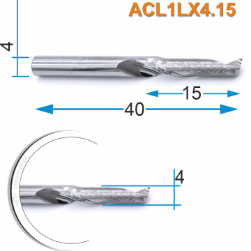 Фреза спиральная однозаходная по алюминию DJTOL ACL1LX4.15
