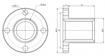 Гайка трапецеидальная BR16x4