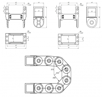 Кабель-канал гибкий TP25x57 R55