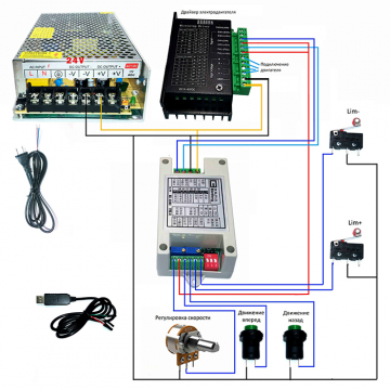 Контроллер шагового двигателя BE-1103 (с проводом)