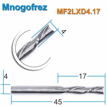 Фреза двухзаходная с удалением стружки вниз Mnogofrez MF2LXD4.17