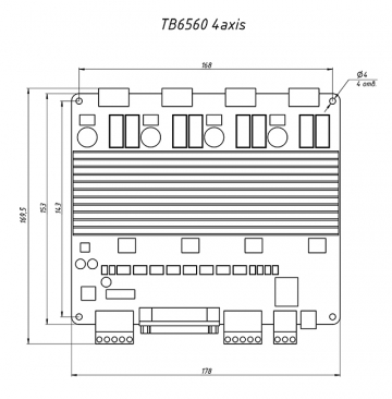 Многоканальный драйвер шаговых двигателей, 4-ех осевой TB6560 4axis