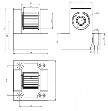 Модуль LC оси X со шкивом ML