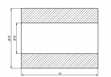 Отбойник цилиндрический D35 d18 L45