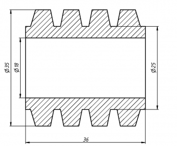 Отбойник втулка МУВП-К3 D35 d18 L36