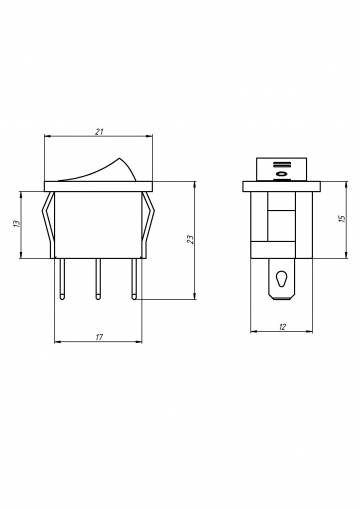 Переключатель клавишный KCD-101