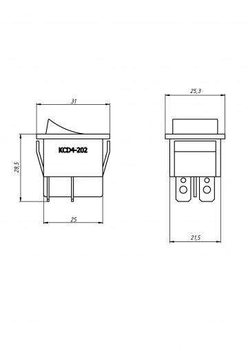 Переключатель ON-OFF KCD4-202