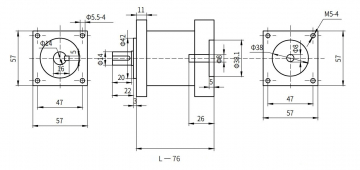 Планетарный Редуктор 57мм PX57N010 (10:1)