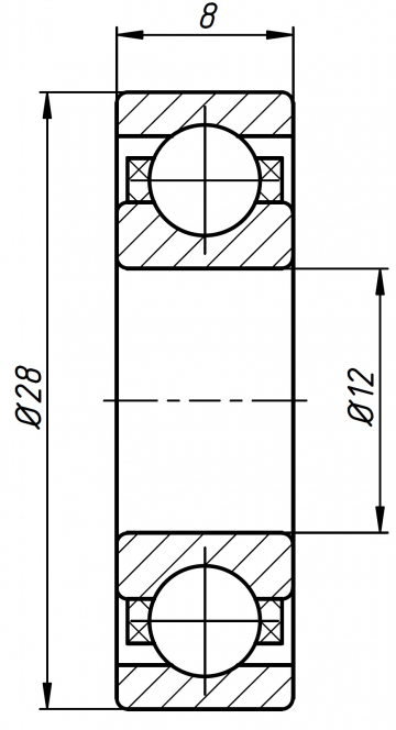 Подшипник радиально-упорный 7001AC