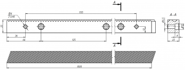 Рейка S1.25-22*25 (1м)