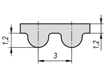 Ремень 3M-20 ОТКРЫТЫЙ (PU +сталь)