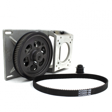 Ременной редуктор 1:5 модуль 1,5 косозубая рейка