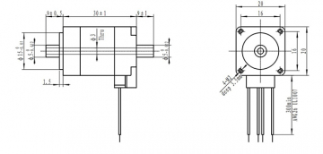 Шаговый двигатель 20HS30-0604 с полым валом