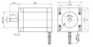 Шаговый двигатель 3-х фазный 57HC79-5806