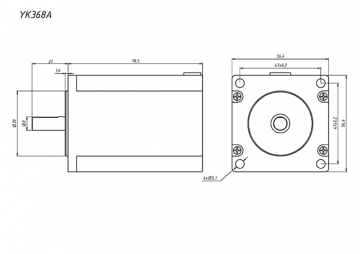 Шаговый двигатель 3-х фазный 57mm YK368A