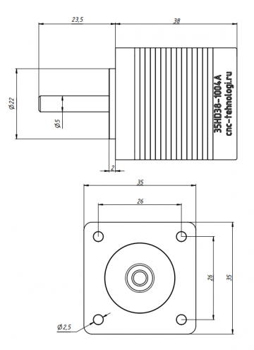 Шаговый двигатель 35HD38-1004