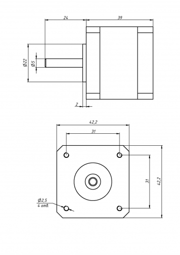Шаговый двигатель 42HS40-1704