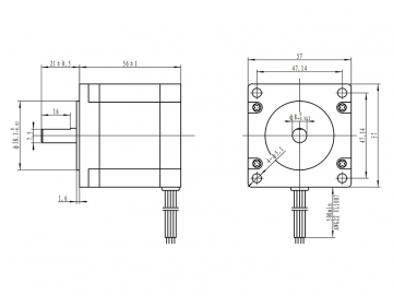 Шаговый двигатель 57HS56-2804