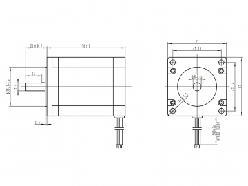 Шаговый двигатель 57HS76-3004