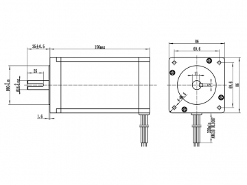 Шаговый двигатель 86HS156-5004
