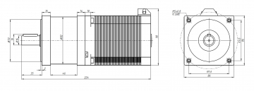 Шаговый двигатель PL86T005A-85H250B80 с планетарным прецизионным редуктором