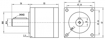 Шаговый двигатель с планетарным редуктором 57HSG112-4004A(PL-5)