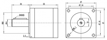 Шаговый двигатель с планетарным редуктором 57HSG76-3004A (PL-10)