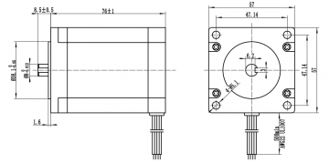 Шаговый двигатель с планетарным редуктором 57HSG76-3004A(PL-5)