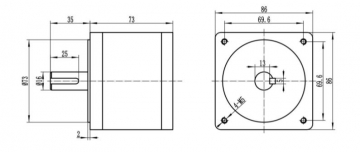 Шаговый двигатель с планетарным редуктором 86HSG156-5004A(PL-10)