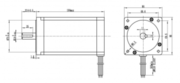 Шаговый двигатель с планетарным редуктором 86HSG156-5004A(PL-1:5)