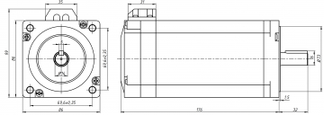 Шаговый серво-двигатель 86HB250-156