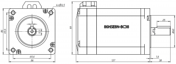 Шаговый серво-двигатель 86HSE8N-BC38
