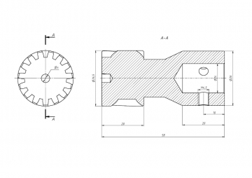 Шестерня M1.5-15-14mm косозубая