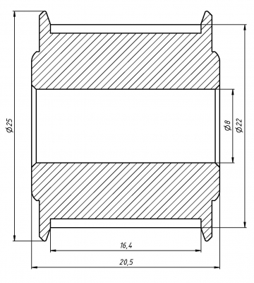 Шкив 24T-3M-20AF 8mm