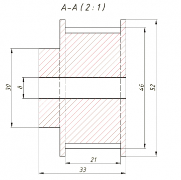 Шкив 30T-5M-20BF 8mm