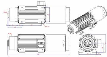 Шпиндель с автосменой 6T-L5 3.5 kW, 1500 rpm, bt40