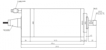 Шпиндель высокоскоростной GDZ 17-80-40Z/1.5 (1.5кВт)
