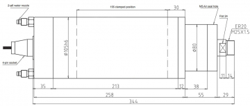 Шпиндель жидкостного охлаждения GDK105-9Z/3.0